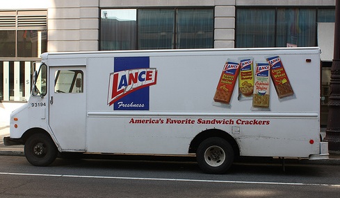 A Lance, Inc. delivery truck in Philadelphia, Pennsylvania, 2010. Image from Flickr user Ezra.Wolfe.