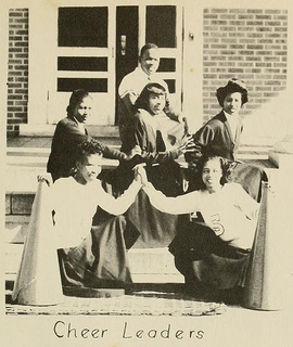 Cheerleaders, Elizabeth City State Teachers College, 1949 From the 1949 edition of The Viking, Elizabeth City State University's yearbook (p. 87). Image courtesy of the North Carolina Digital Heritage Center.